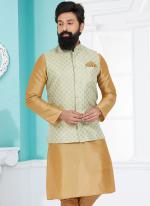 Banarasi Dhupion Pista Wedding Wear Banarasi Work Mens Waist Coat